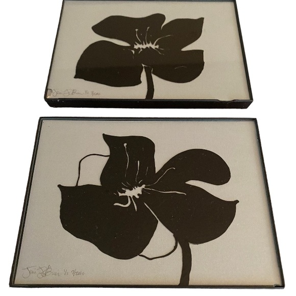 Original Vintage Floral Art (Pair) - Signed - Picture 2 of 6